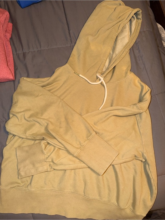 free assembly Sweaters - Yellow GreenPullover Crop Hoodie
